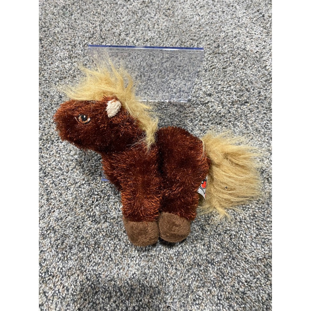 Ganz Webkinz Lil Kinz Clydesdale Horse‎ Brown Blonde Plush HS108 No Code